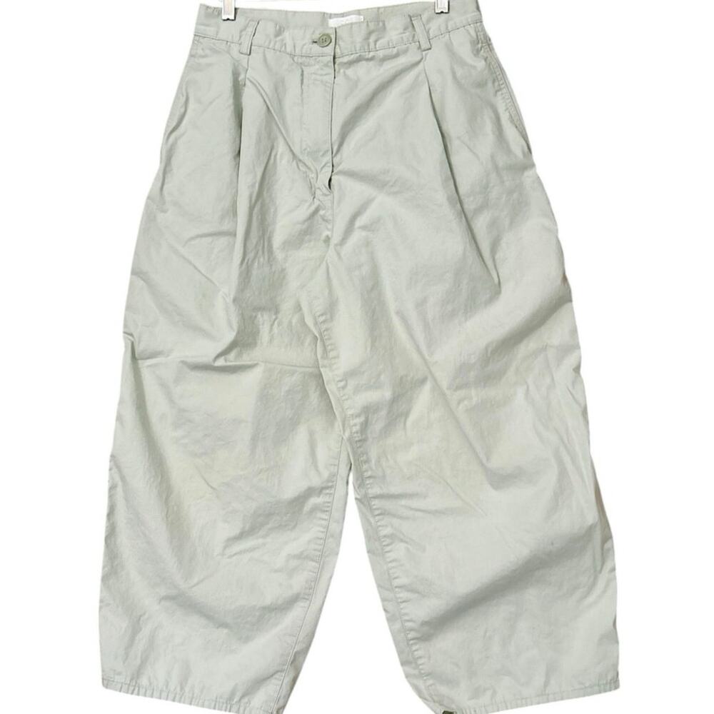COS Barrel Leg Cotton Twill Pants Women’s Size 6 Minimalist Lagenlook Soft Mint